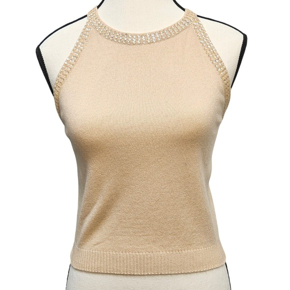 Laundry By Shelli Segal Sweaters - Laundry Shelli Segal Silk Cashmere Sequin Trim Sweater Set Tank Cardigan S V